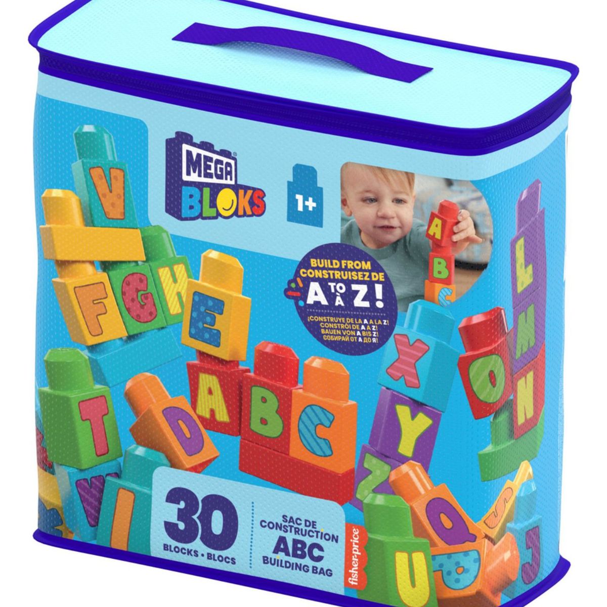 MEGA BLOCKS - Mega Bloks Bloques Construcción Aprendizaje 30 Pzs + Bolsa