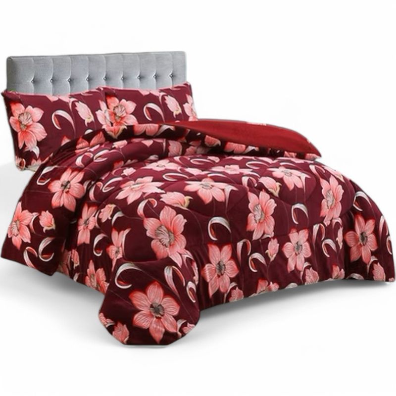 GENERICO - Cobertor De Invierno Plush Con Chiporro 2 Plaza + 2 Fundas Almohadas