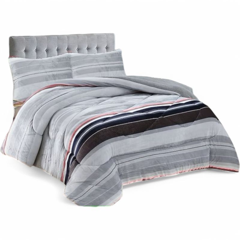 GENERICO - Cobertor De Invierno Plush Con Chiporro 2 Plaza + 2 Fundas Almohadas