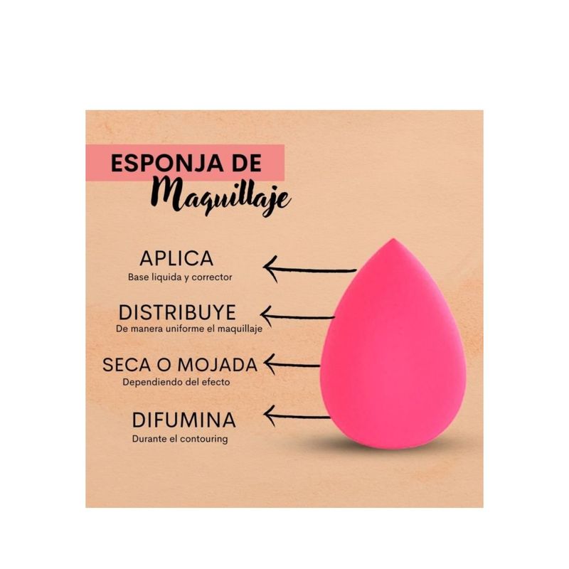 GENERICO - Esponja profesional de maquillaje en beauty blender