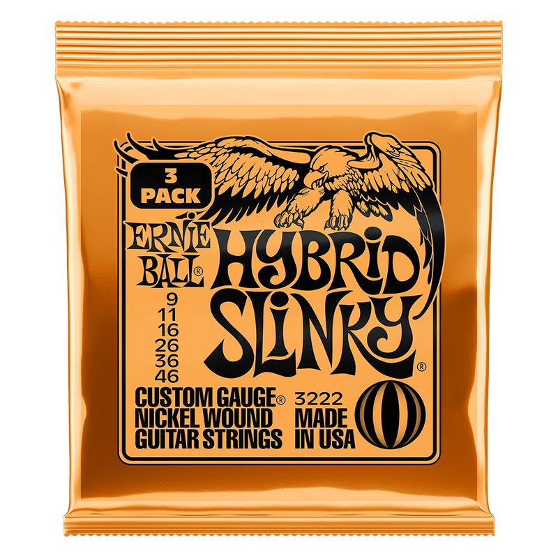 ERNIE BALL - 3 Pack Cuerdas Hybrid Slinky 9-46