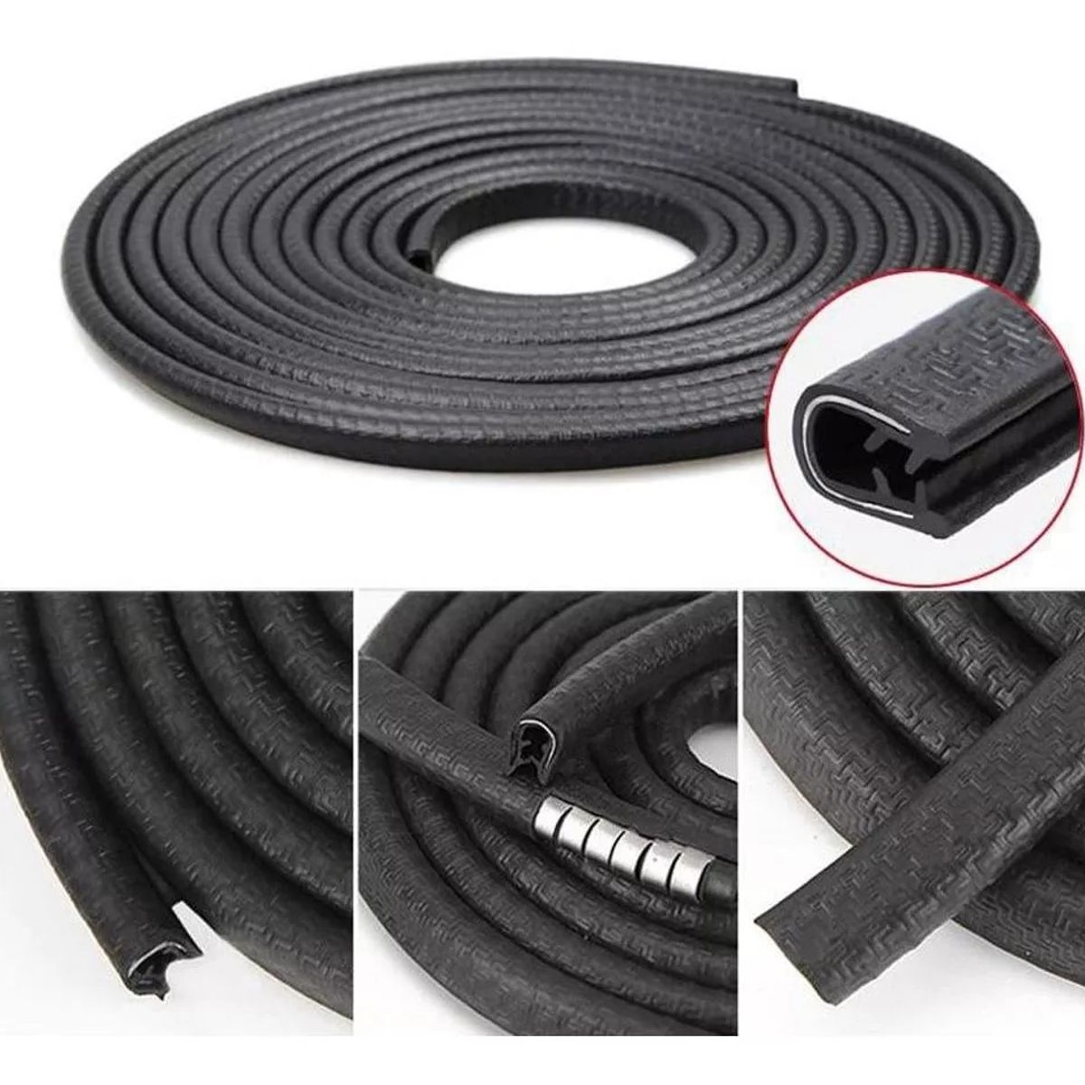 GENERICO - Moldura De Auto Sello Presión Protectora Puertas Y Capot 5m