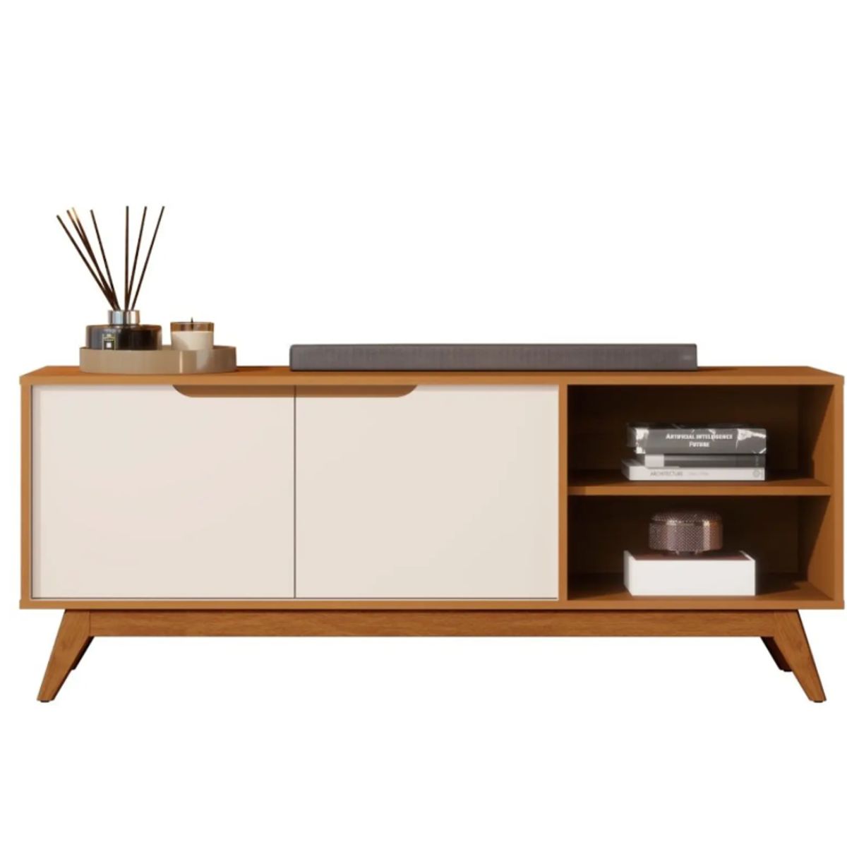 BE DESIGN - Rack Tv 1,4 2 Puertas Caramelo Perla