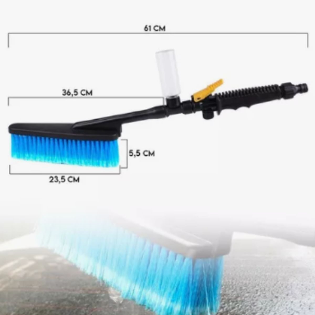 GENERICO - Cepillo Para Lavado De Automoto Con Conexion A Manguera