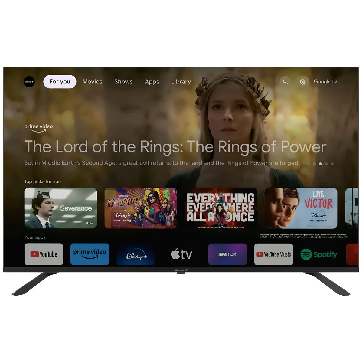 MASTER G - Smart TV Led 55" Google TV 4K UHD Bluetooth MGG55UFKG