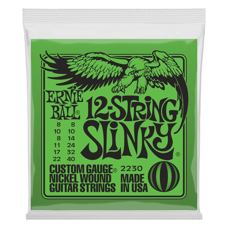 ERNIE BALL - Slinky 12-String Nickel Wound Electric Guitar Strings - 8-40