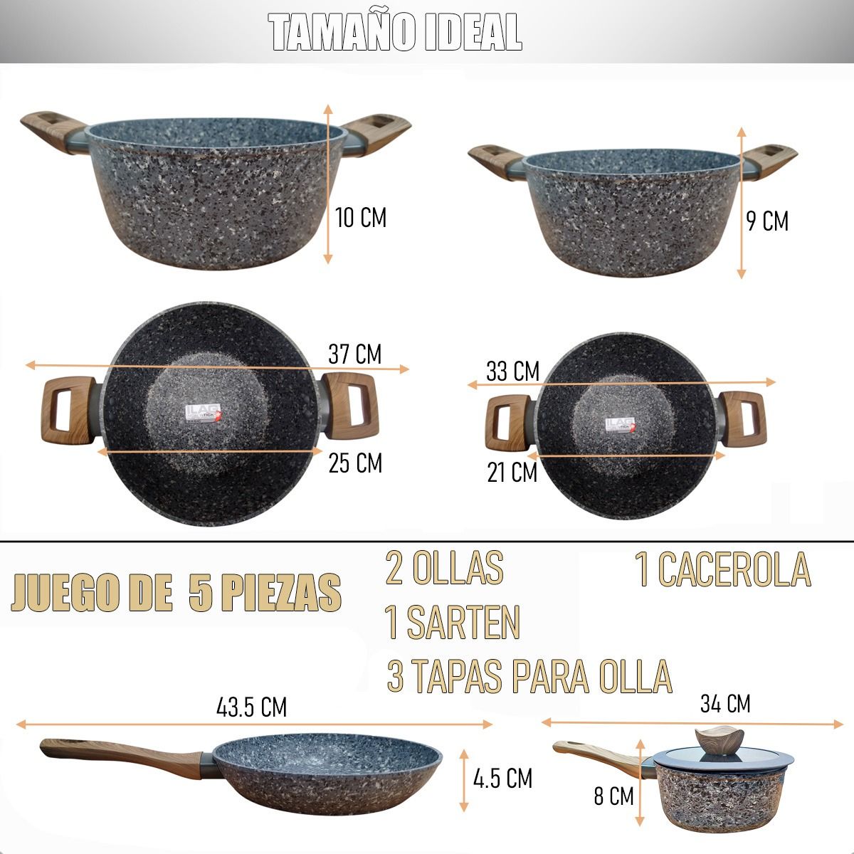 GENERICO - Juego De Ollas Bateria De Ollas Juego De Bateria Keep 7 Pcs