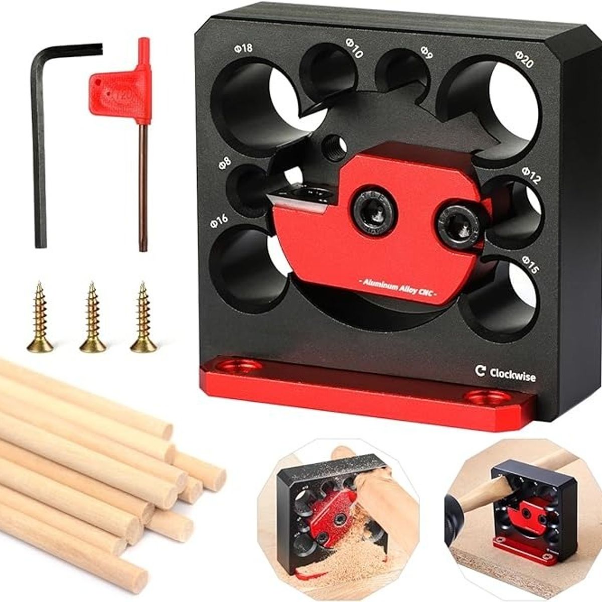 GENERICO - Plantilla Espiga Varilla Redonda Guía Fresa Circular Madera