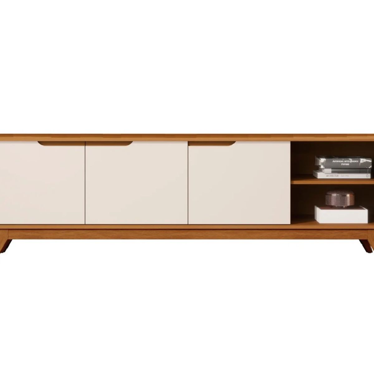 BE DESIGN - Rack Tv 1,8m 3 Puertas Caramelo Perla