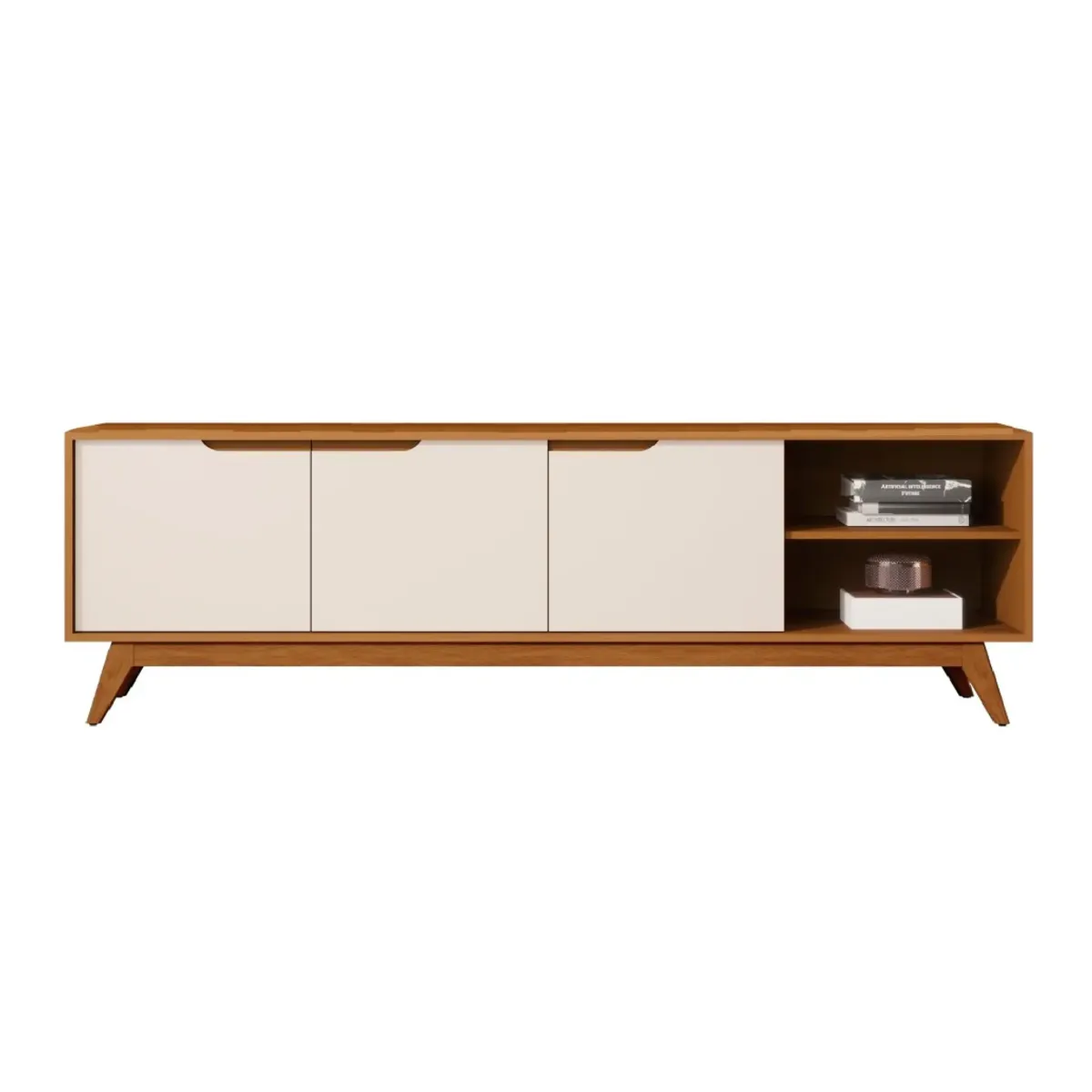 BE DESIGN - Rack Tv 1,8m 3 Puertas Caramelo Perla