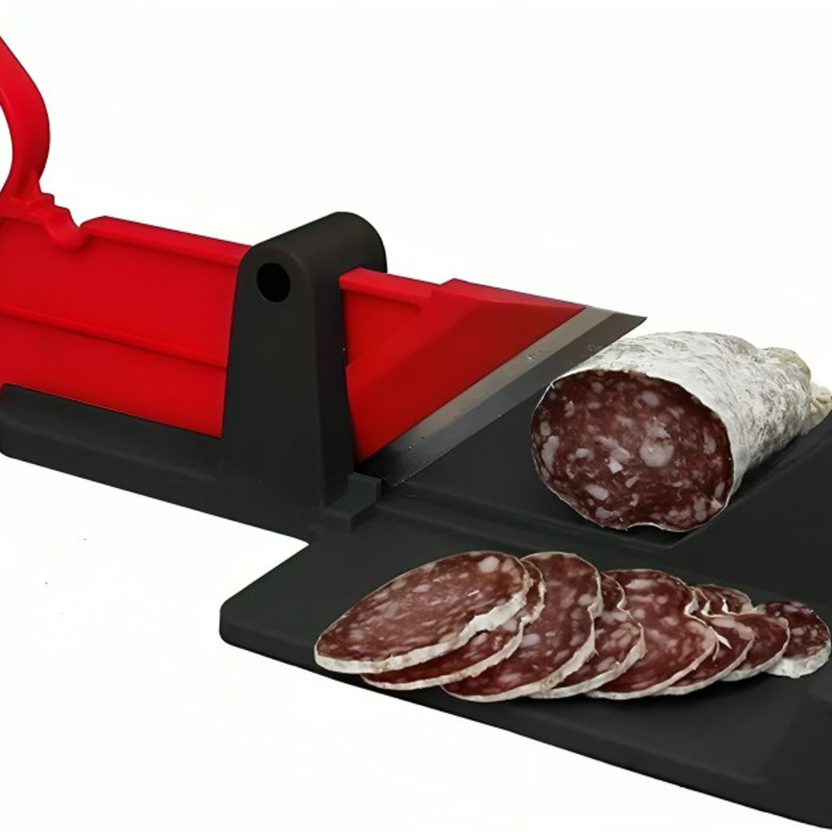 GENERICO - Mini rebanadora Manual Cortador de embutidos  Rojo