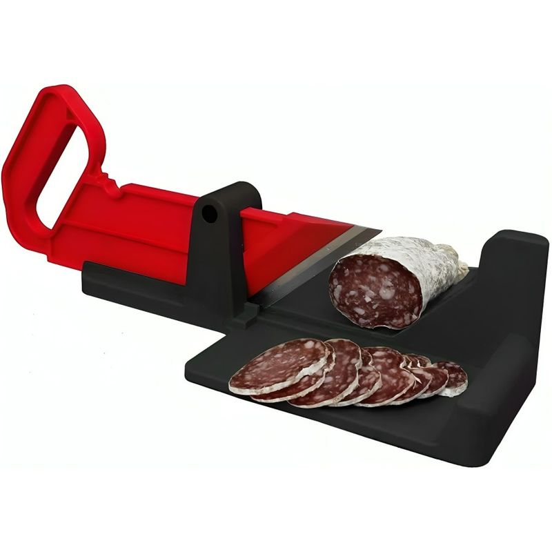 GENERICO - Mini rebanadora Manual Cortador de embutidos  Rojo