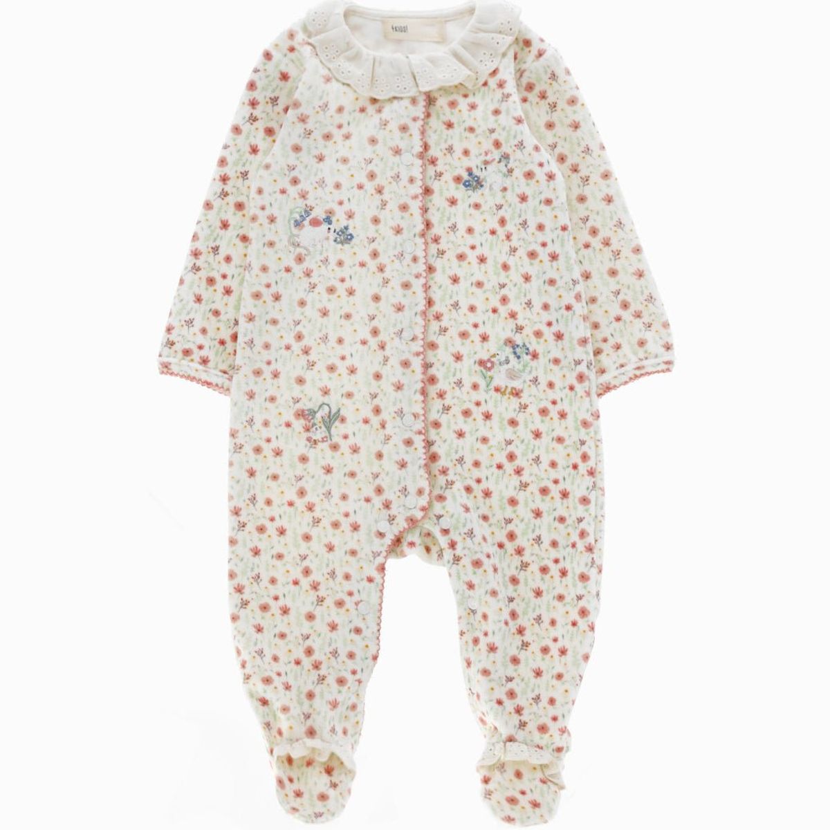 4KIDS - Enterito recién nacida floreado blanco 4 Kids