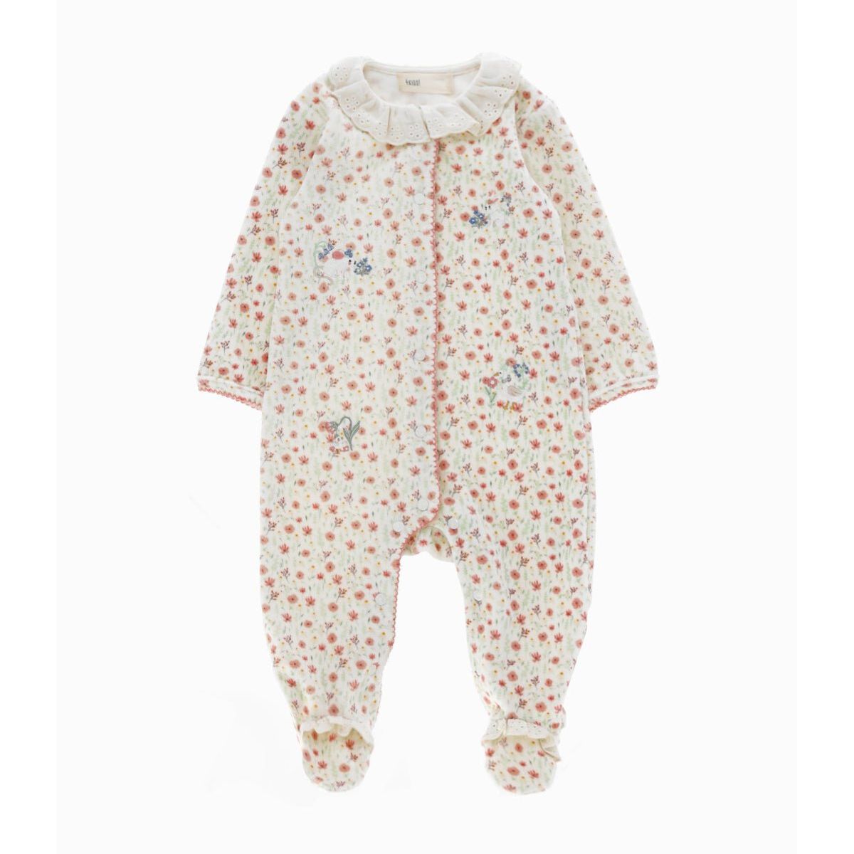 4KIDS - Enterito recién nacida floreado blanco 4 Kids