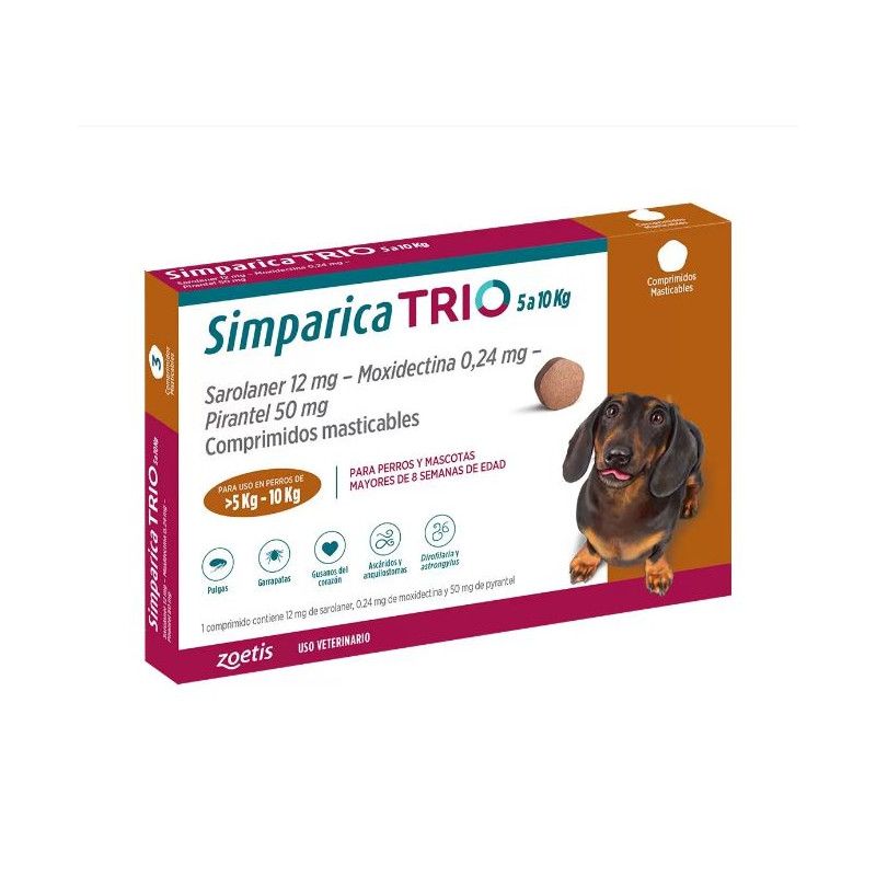 ZOETIS - Simparica Trio 5 a 10kg - 3 comprimidos