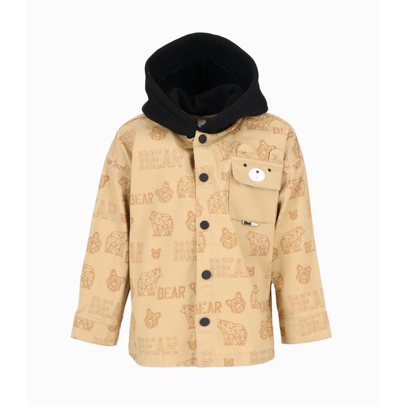 BLACK AND BLUE - Camisa bebés con gorro beige Black and Blue