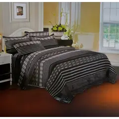 ARMONIA - Sábana 1.5 Plazas 800 Hilos Diseño Americano Negro 802