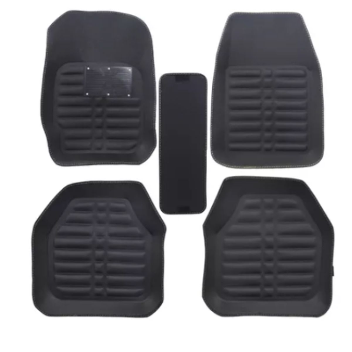 GENERICO - Alfombra Para Auto En Eco-cuero Negro, Set X 5 Piezas