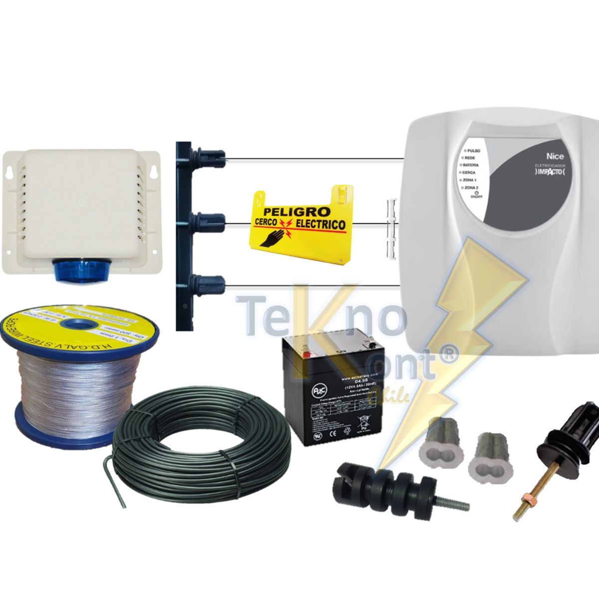 GENERICO - Kit 30 Metros Cerco Eléctrico Genno