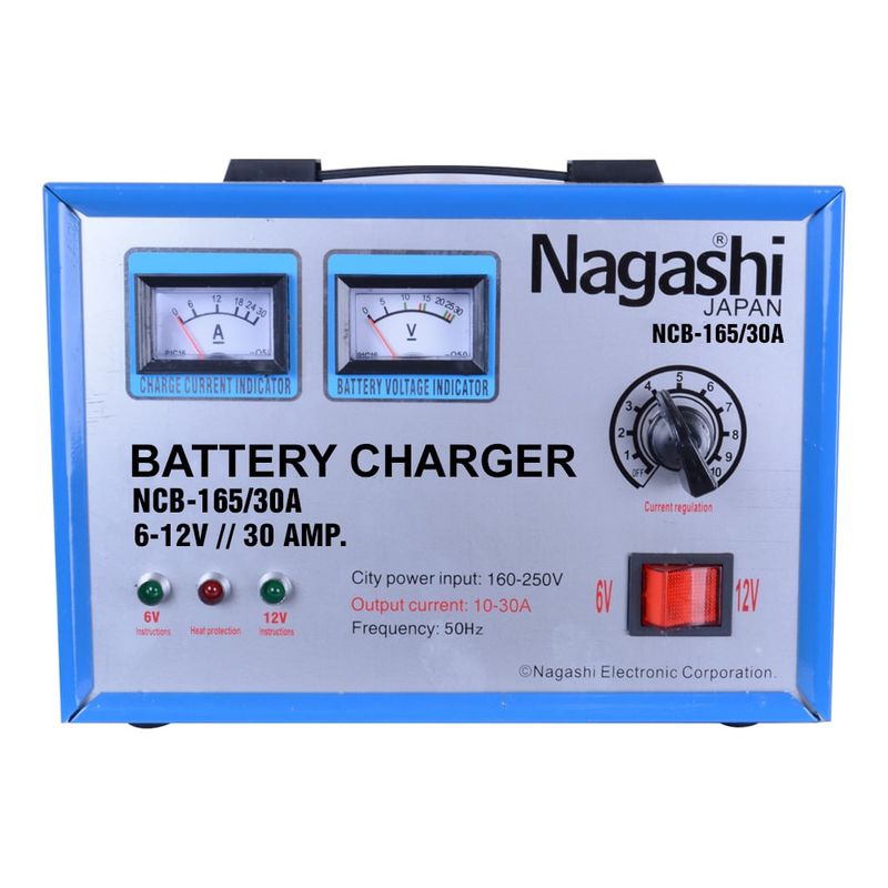 NAGASHI - CARGADOR DE BATERIAS 6-12 VOTLS 30AMP MOD NCB-16530A