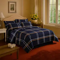 ARMONIA - Sábana 1.5 Plazas 800 Hilos Diseño Americano Azul 803