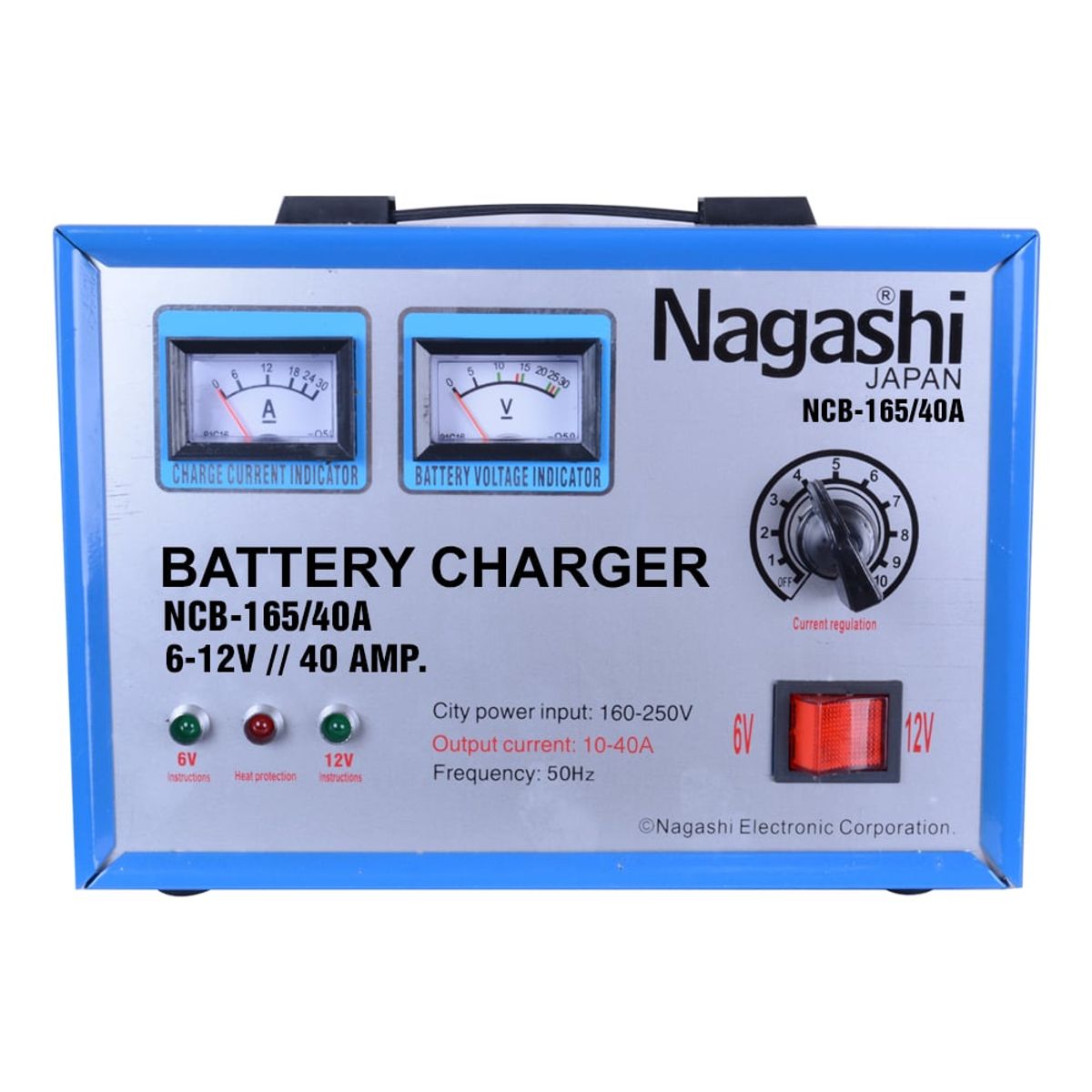 NAGASHI - CARGADOR DE BATERIAS 6-12 VOTLS 40AMP MOD NCB-16540A