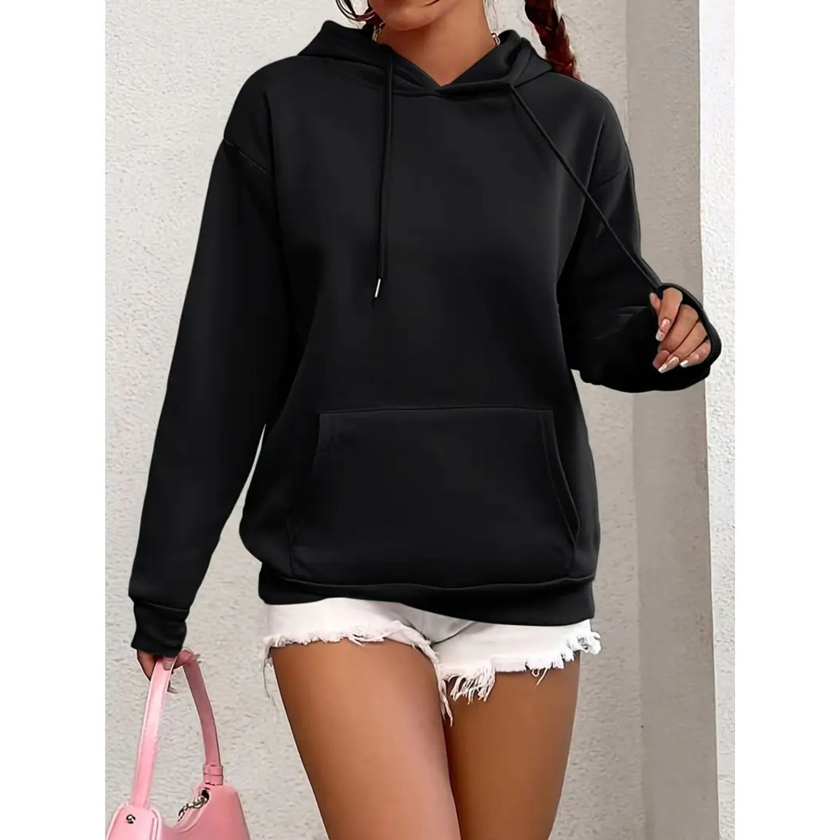 LIKE SHOP - Polerón Canguro Mujer Algodón Bolsillo Verano Colores 7537