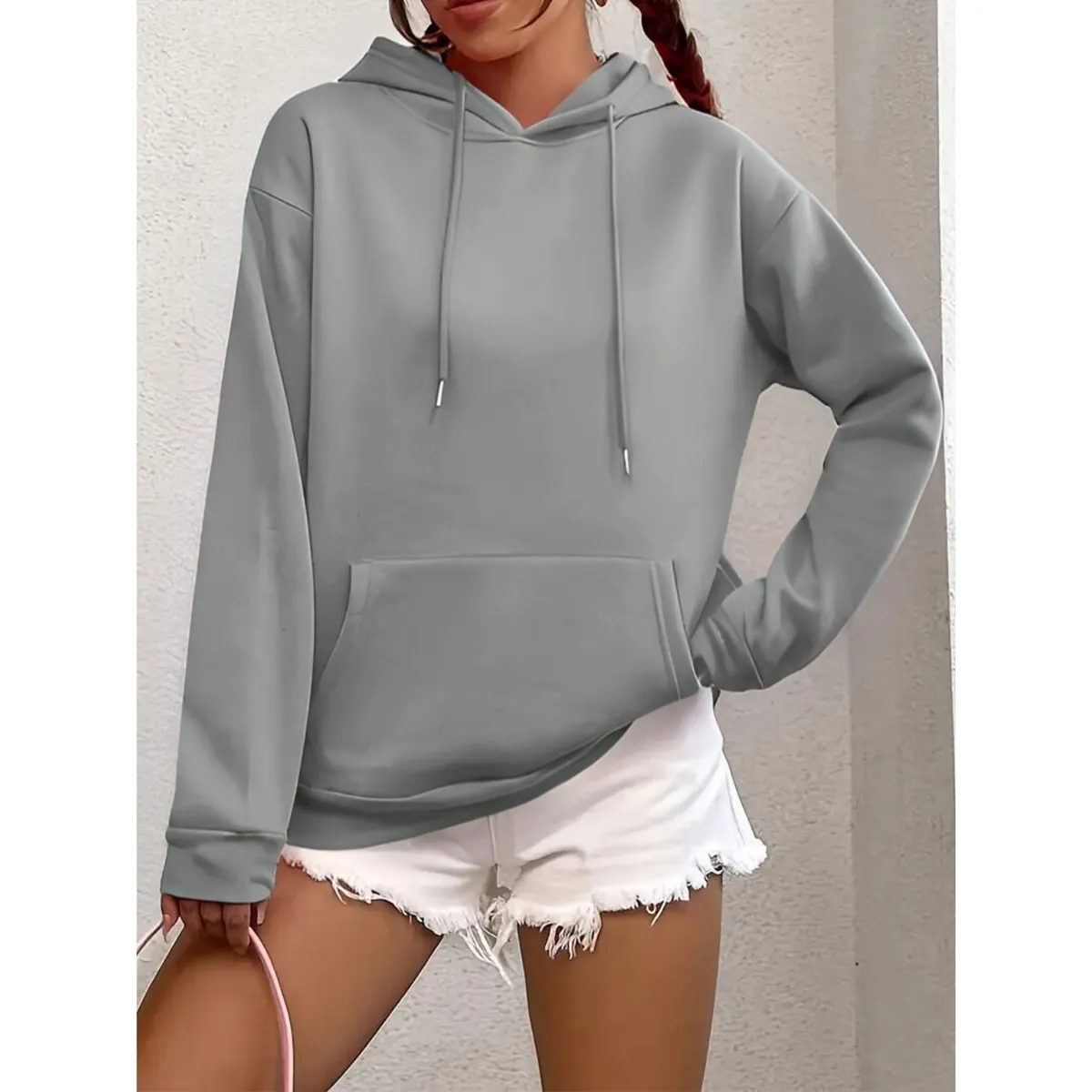 LIKE SHOP - Polerón Canguro Mujer Algodón Bolsillo Verano Colores 7537