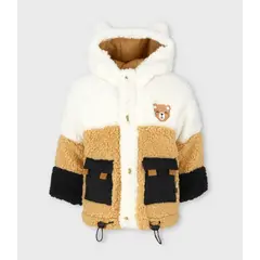 BLACK AND BLUE - Chaqueta bebés sherpa blanco