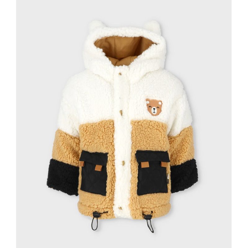 BLACK AND BLUE - Chaqueta bebés sherpa blanco Black and Blue