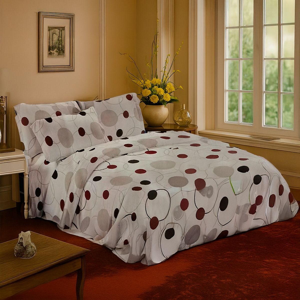 ARMONIA - Sábana 2 Plazas 800 Hilos Diseño Americano Puntos 809