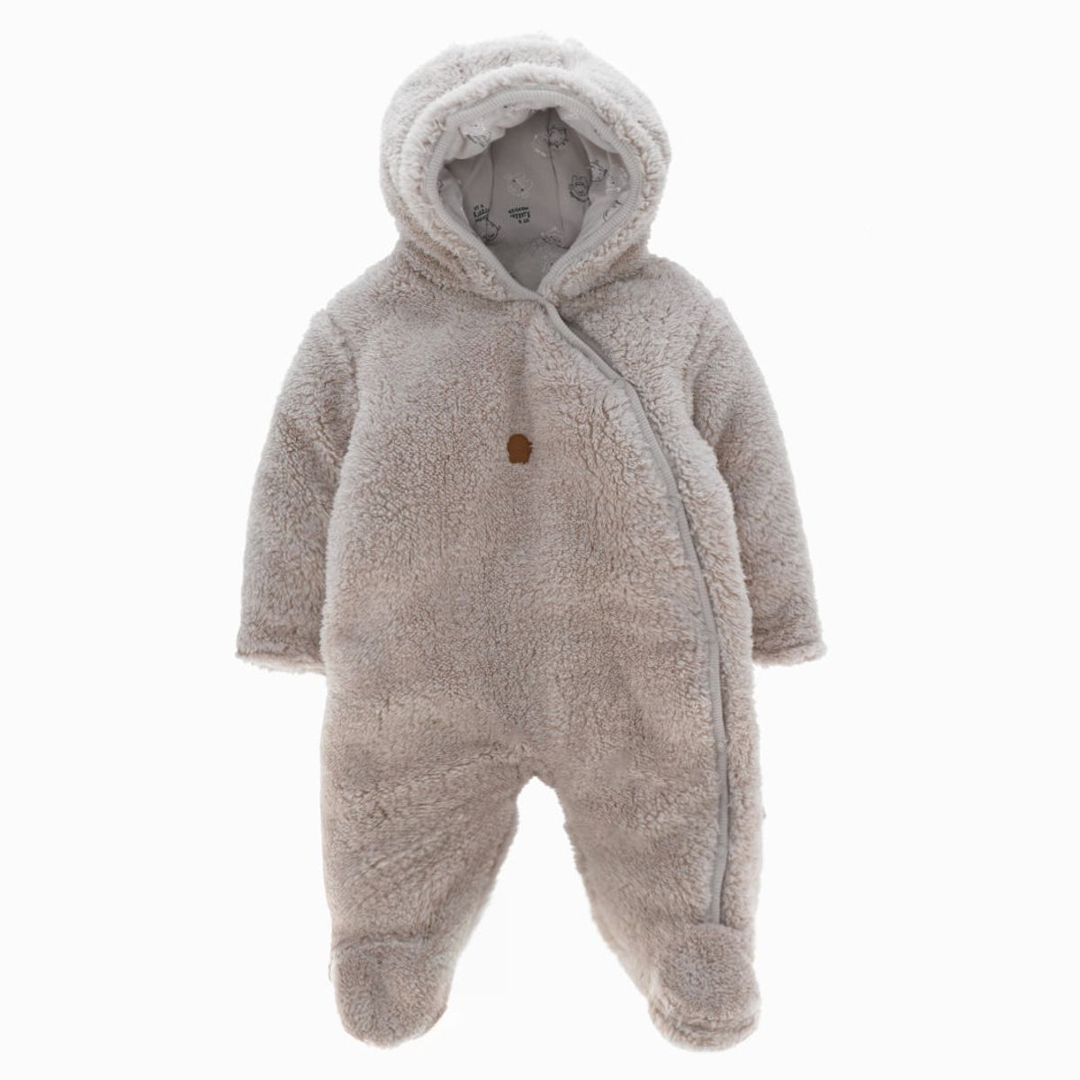 BLACK AND BLUE - Saquito recién nacido con gorro arena Black and Blue