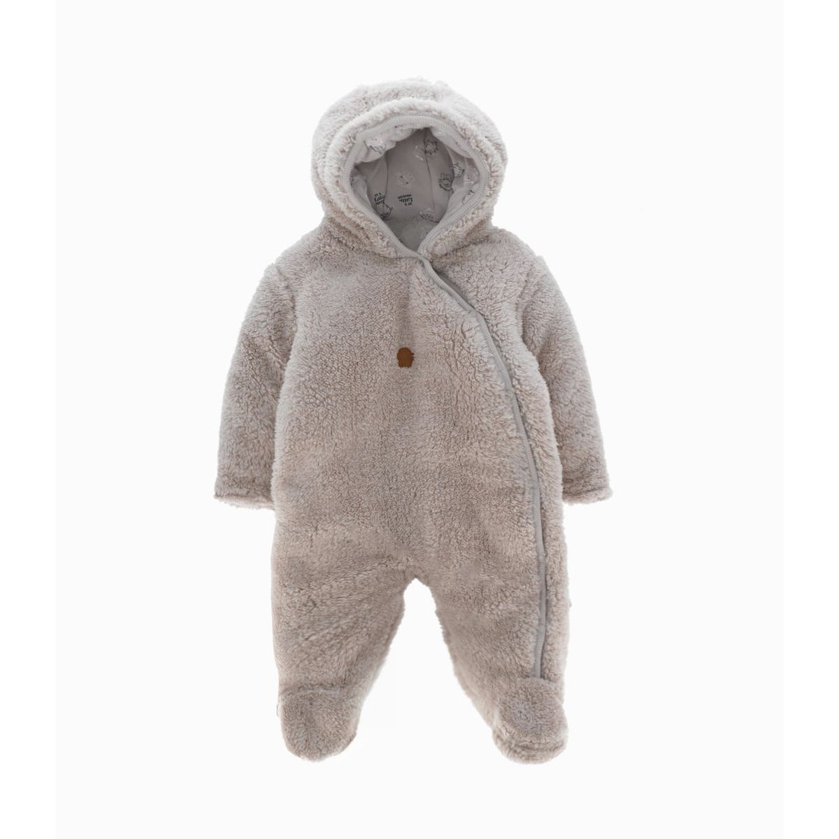 BLACK AND BLUE - Saquito recién nacido con gorro arena Black and Blue