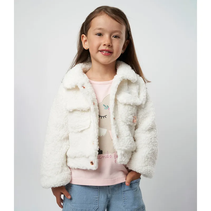 4KIDS - Chaqueta niña sherpa blanco 4 Kids