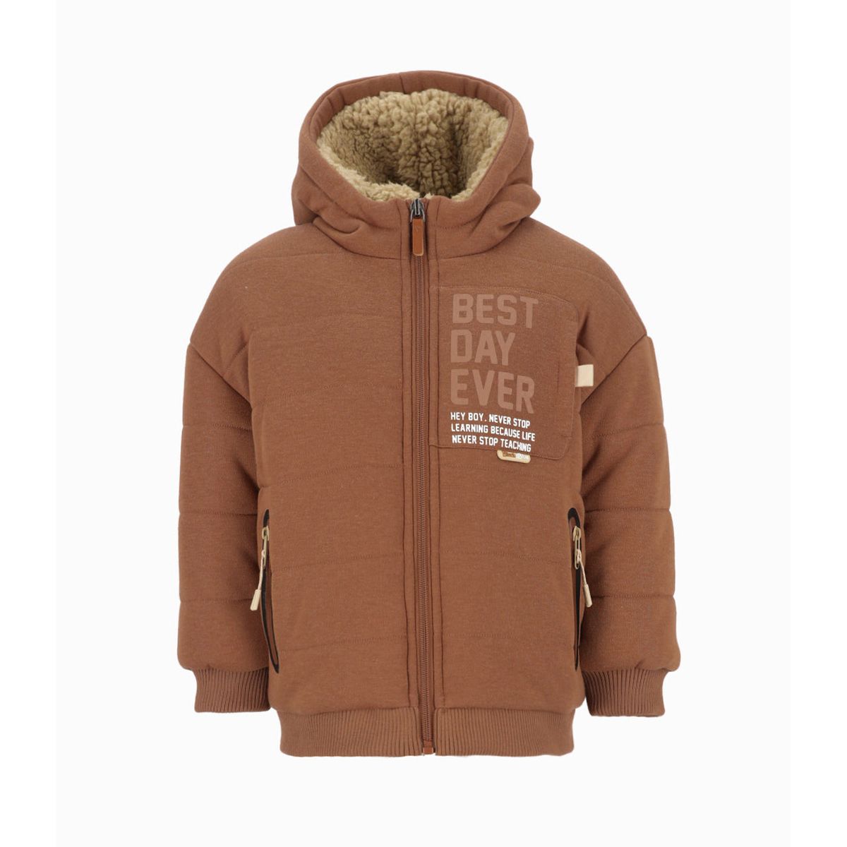 BLACK AND BLUE - Polerón niño con gorro camel Black and Blue