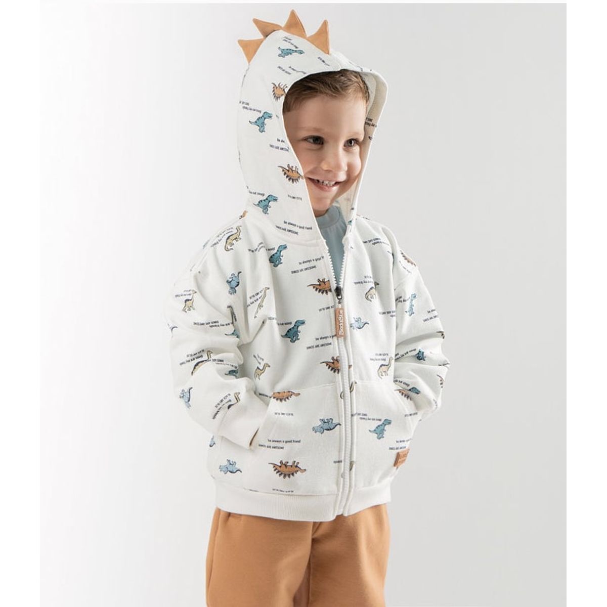 BLACK AND BLUE - Buzo bebés con dinosaurios blanco Black and Blue