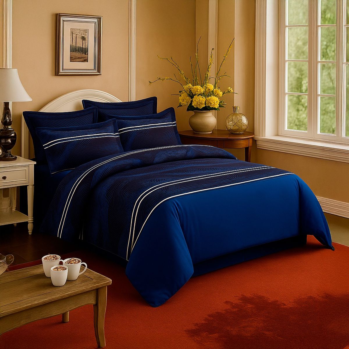 ARMONIA - Sábana 2 Plazas 800 Hilos Diseño Americano Vintage 808