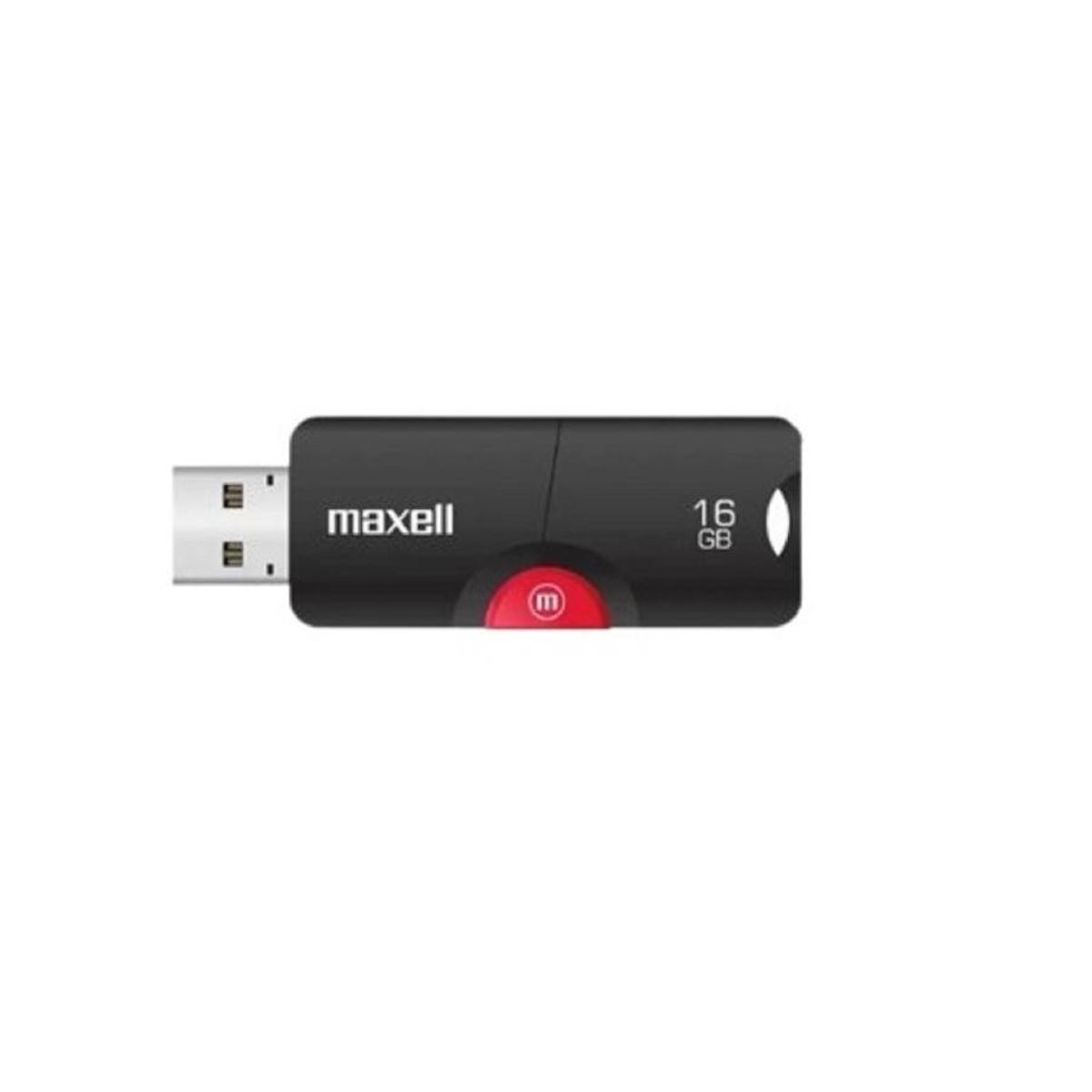 GENERICO - Pendrive Maxell FLIX 16GB USB 20 Retráctil Transferencia Rápida - Negro