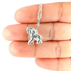GENERICO - Collar Elefante de Plata Amuleto de Protección y Abundancia