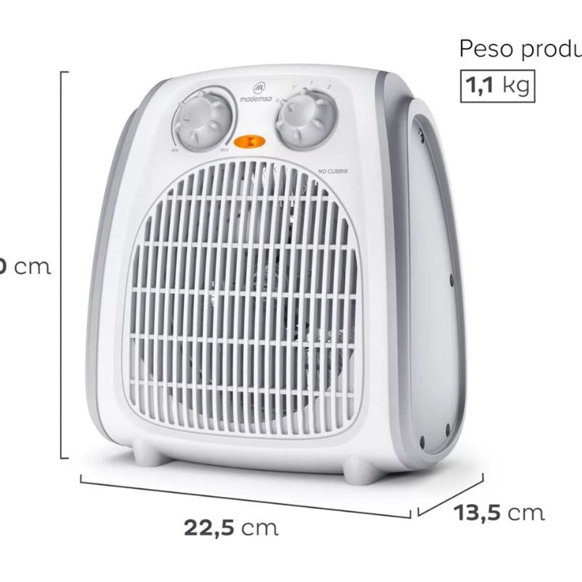 MADEMSA - Termoventilador Mademsa 1800w 2 Velocidades Termostato Tv300