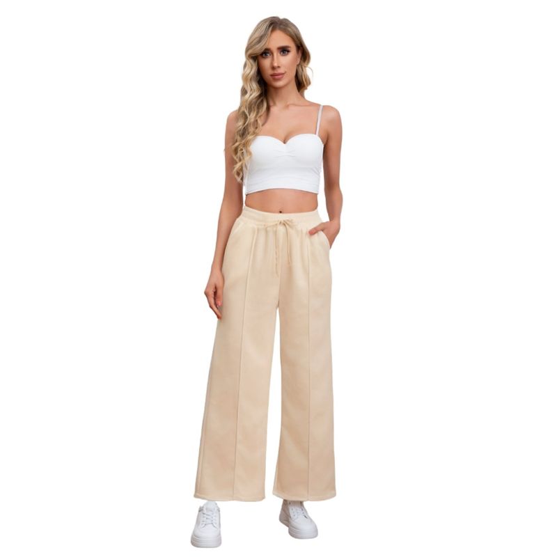 MPROPIA - Pantalón Mujer Pierna Ancha Wide Frizado Otoño Invierno 7125