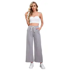 MPROPIA - Pantalón Mujer Pierna Ancha Wide Frizado Otoño Invierno 7125