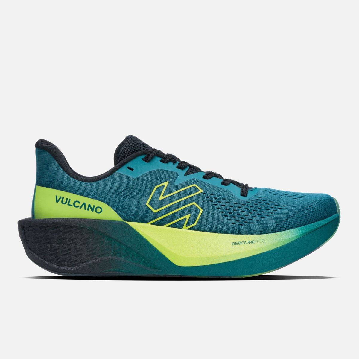 VULCANO - Zapatilla Running Hombre Nazca Petroleo / Verde Lima