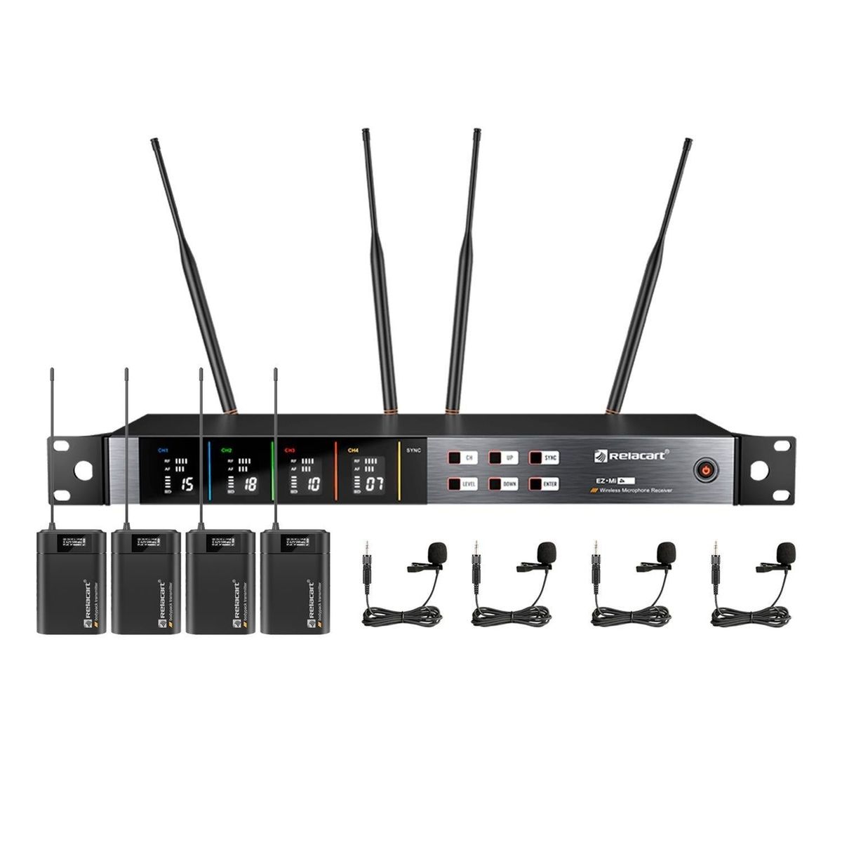 RELACART - Sistema Inalambrico de 4 Lavalier Relacart Ez Mi4 Lavalier