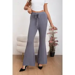 MPROPIA - Pantalon Calza Mujer Flare Lanilla Tiro Alto Full Elasticado 5050