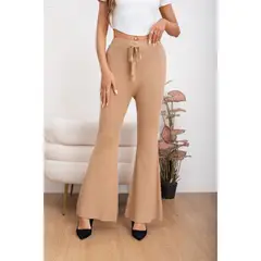 MPROPIA - Pantalon Calza Mujer Flare Lanilla Tiro Alto Full Elasticado 5050