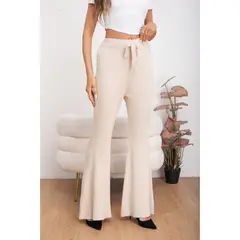 MPROPIA - Pantalon Calza Mujer Flare Lanilla Tiro Alto Full Elasticado 5050