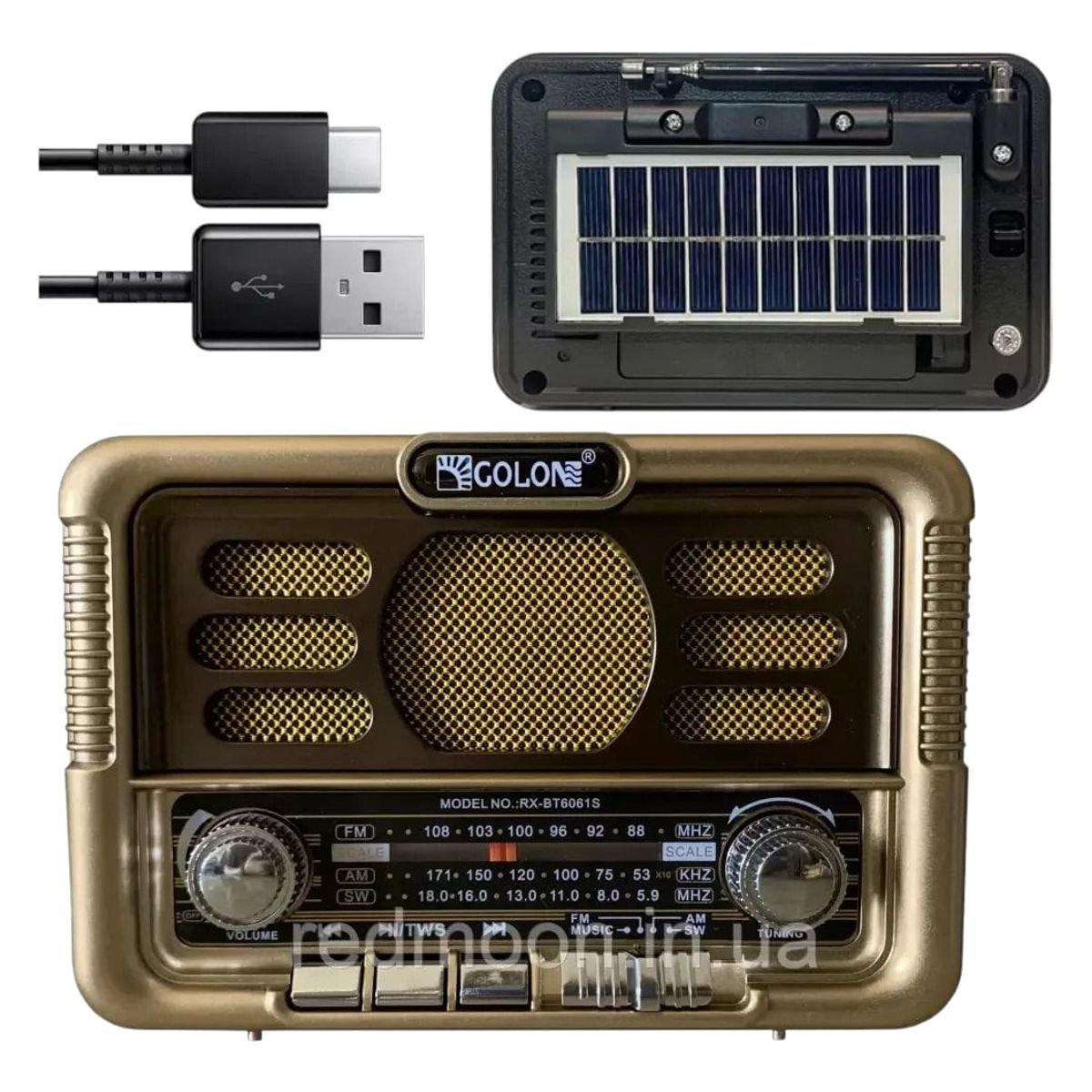 COLON - Radio Solar Con Batería Incorporada Bluetooth