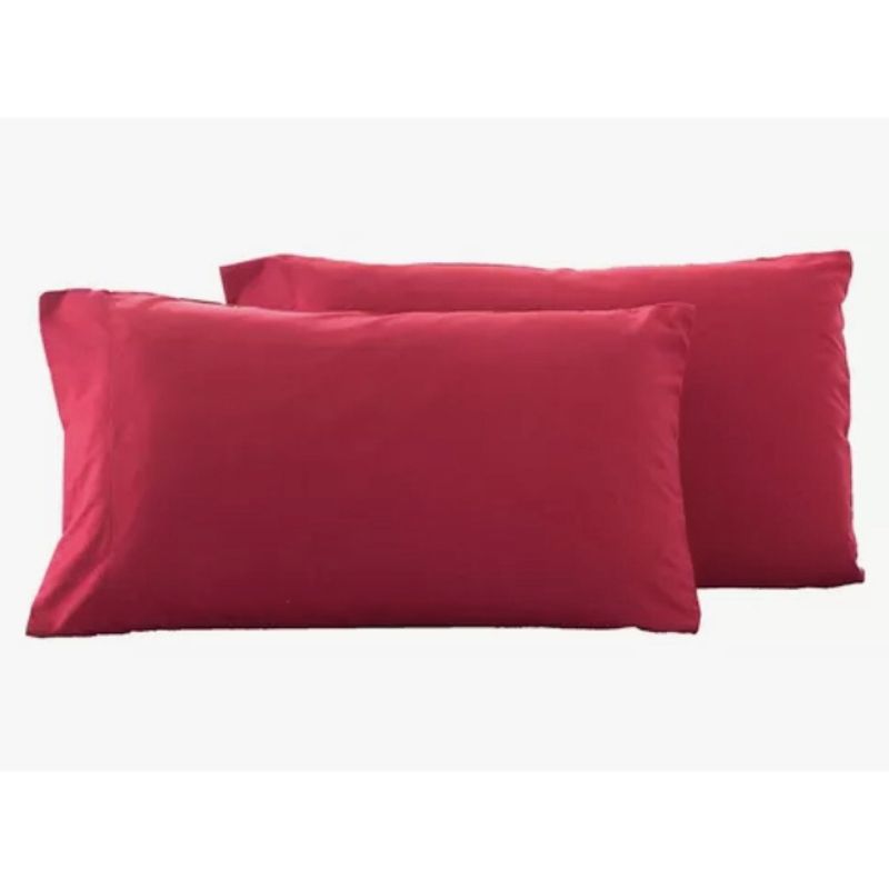 GENERICO - 2 Fundas De Almohada 2800 Hilos Egipician Rojo