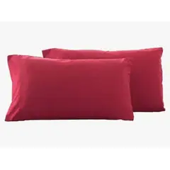 GENERICO - 2 Fundas De Almohada 2800 Hilos Egipician Rojo